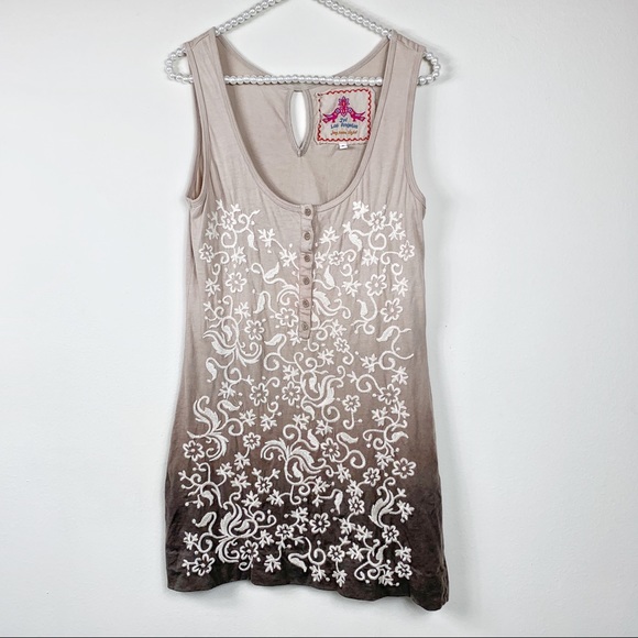 Johnny Was Dresses & Skirts - Johnny Was brown Ombre Embroidered tank dress S